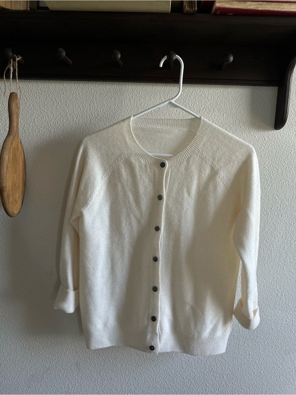 100% wool cream cardigan